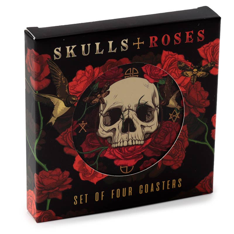 Puckator Ltd – wholesale Coasters – Skulls and Roses Set of 4 Cork Coasters0