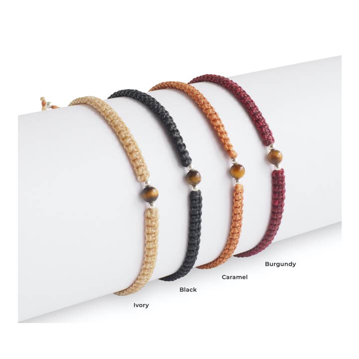 Makarla - Handmade Colombian Jewelry - Vendita all'ingrosso Gioielli - Uomo - Bracciale da uomo con perline macramè occhio di tigre | Regali per uomo