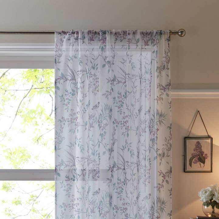 UW Home – wholesale Curtain – Jazmine Voile Panel by Dreams & Drapes in Heather