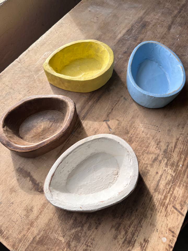 Tigela de massa de madeira em forma de ovo por atacado de The Global Swap Shop