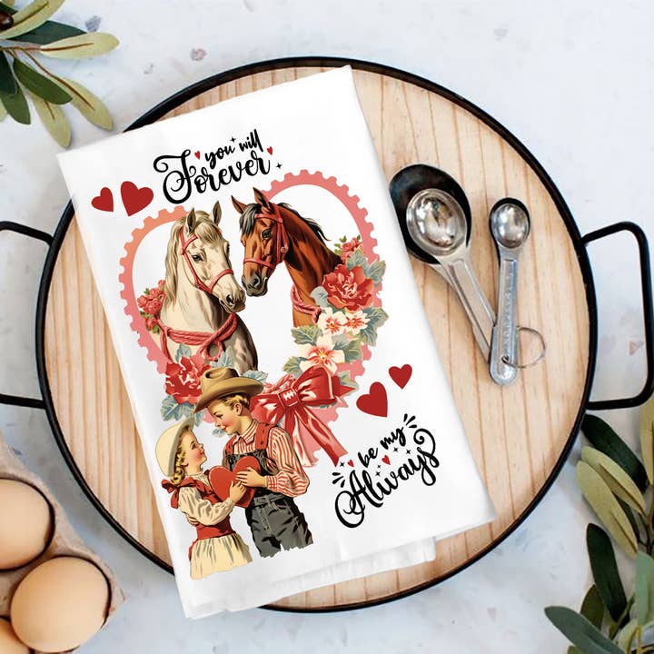 Vintage Western Heste Valentine Viskestykke for engroshandel hos Avery Lane Gifts