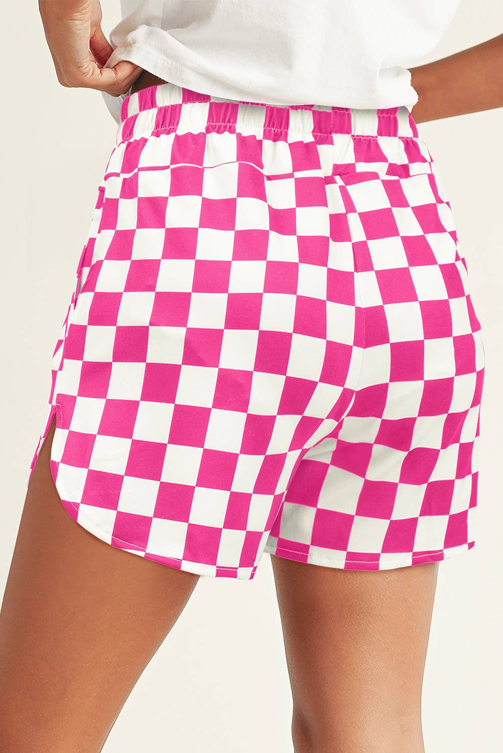 Little Daisy Closet - Wholesale Shorts - Women's - LDC Checkered Print High Waist Casual Shorts3