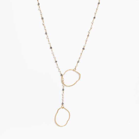 LABRADORITE AND MOONSTONE NECKLACE for wholesale by Avenue Chic