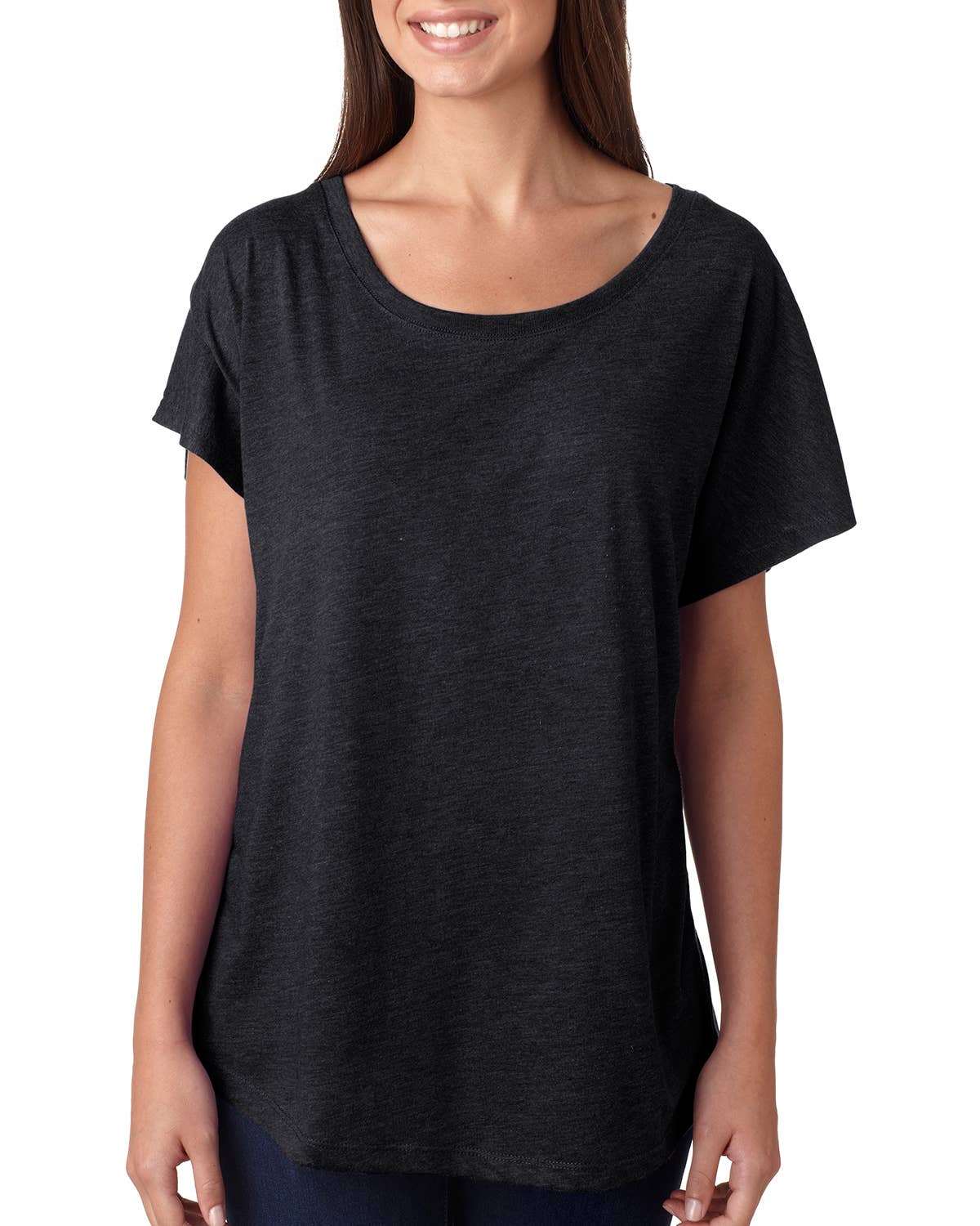 Mad Love Shop - Wholesale Screen Printed T-Shirt - Women's - Black Dolman Top with Cat Moon Print1