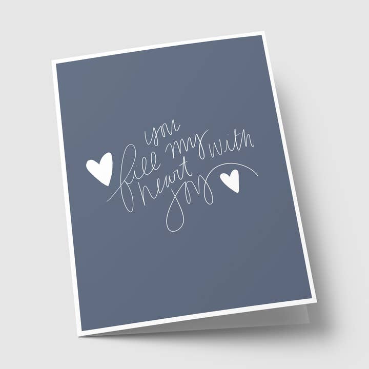 Carte d'Amour en Lin Lourd Avec Joie pour la vente par bea co. paper