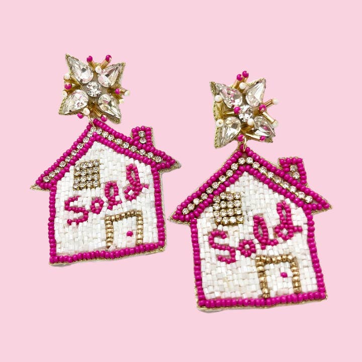 Camel Threads - Wholesale Dangle Earrings - Sold Pink Earring (Mix & Match Any 10 or More Pair)0