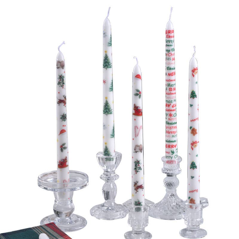 Candles Meta - Wholesale Tapered Candle/Candlestick - 25cm Smokeless Christmas Decorative Printed Taper Candle14