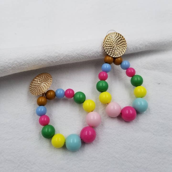 ENA Jewelry - Wholesale Dangle Earrings - Chunky Pastel Beaded Earrings1