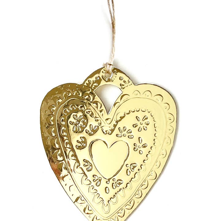 Heart- Faux-tin Ornament - Gold and other Purchase Wholesale heart shaped cardboard boxes. Free Returns & Net 60 Terms on Faire trending on Faire.