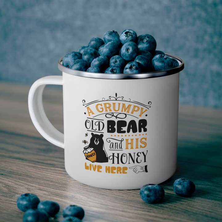 Thy Will Bee Done Apiary - Wholesale Coffee Mug - Honey Bee Enamel Camping Mug2