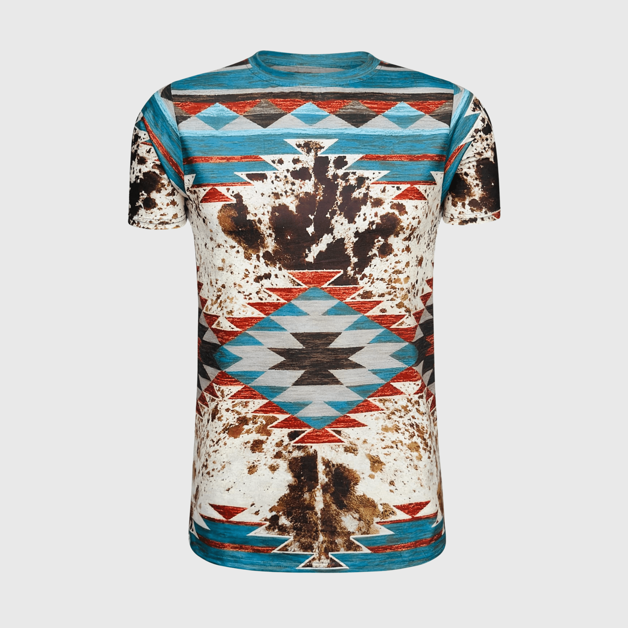 ILTEX Apparel - Wholesale T-Shirt - Women's - Aztec Cow Teal Top2