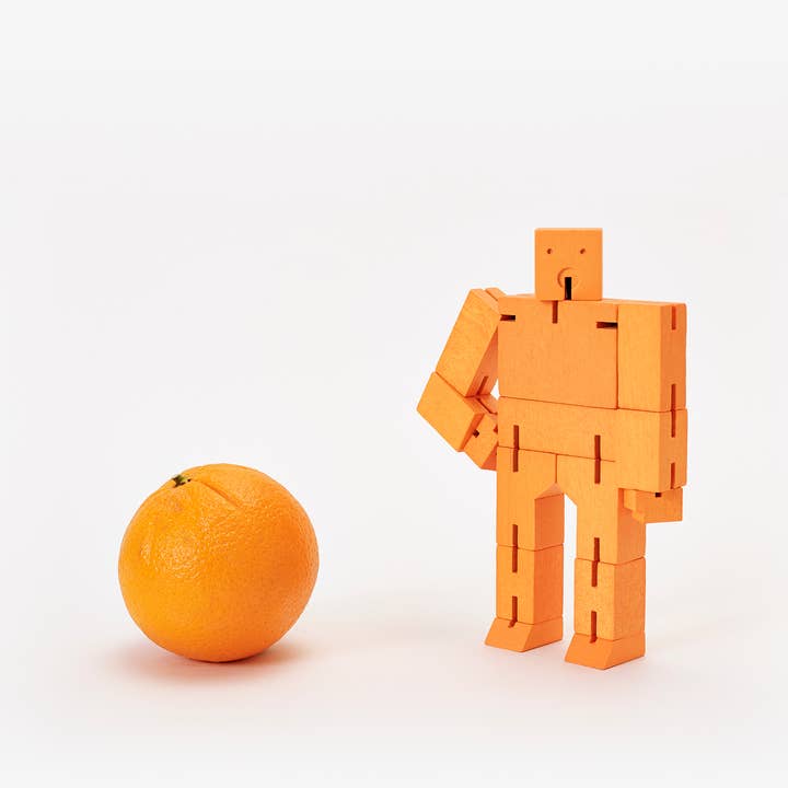 Areaware – Engroshandel Trælegetøj - Børn – Cubebot Lille - Orange