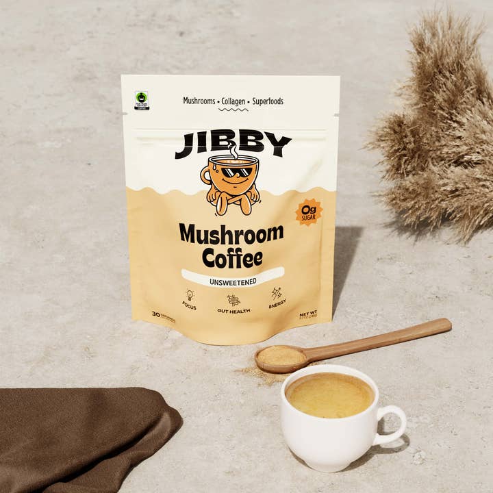Jibby Coffee - Wholesale Instant Coffee/Espresso - Jibby Mushroom Coffee - Collagen, Mushrooms, Superfoods