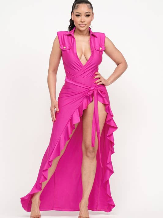 Bttn Accent Bodysuit And Ruffled Skirt Set for wholesale by Belita Collection