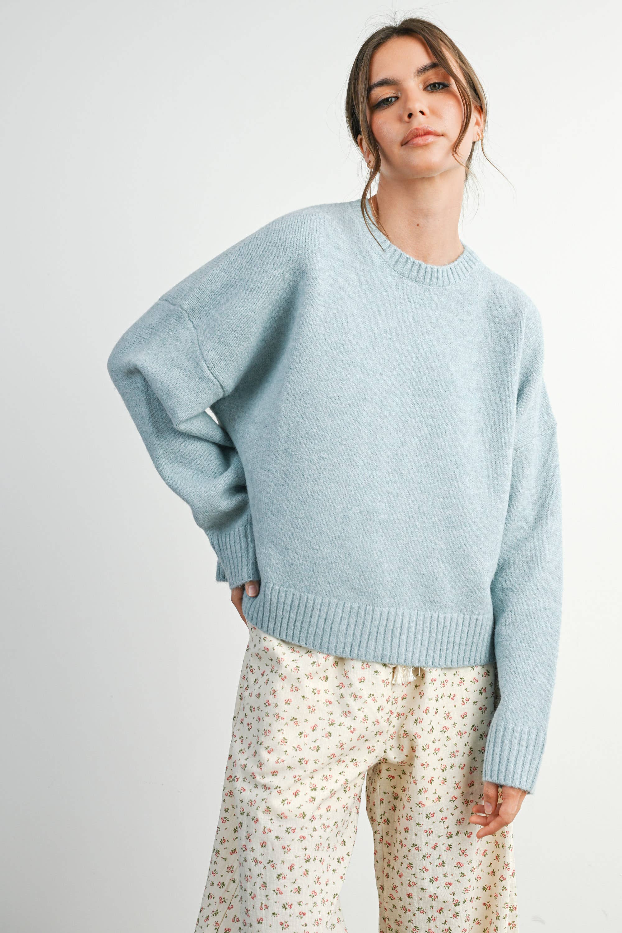 BUTTERMELON - Wholesale Knit Sweater - Women's - Tie-back Sweater - BMW781540