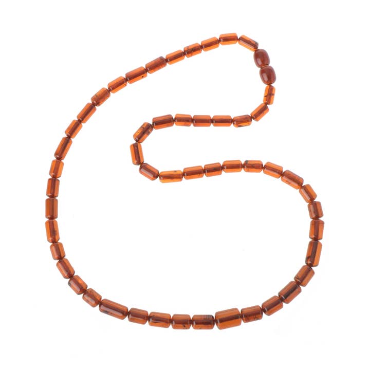 Cognac poleret Cylinder Shape Amber halskæde til voksen for engroshandel hos The Natural Amber