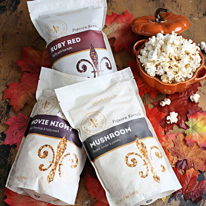 Dell Cove Spices & More Co. - Wholesale Popcorn Kernels - Ruby Red Popcorn Kernels - 2 Pound Bag - Butterfly Popcorn
