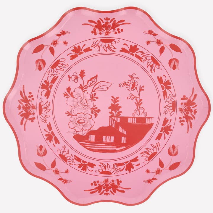 Pink Vintage Botanical Dinner Plates for wholesale by Meri Meri