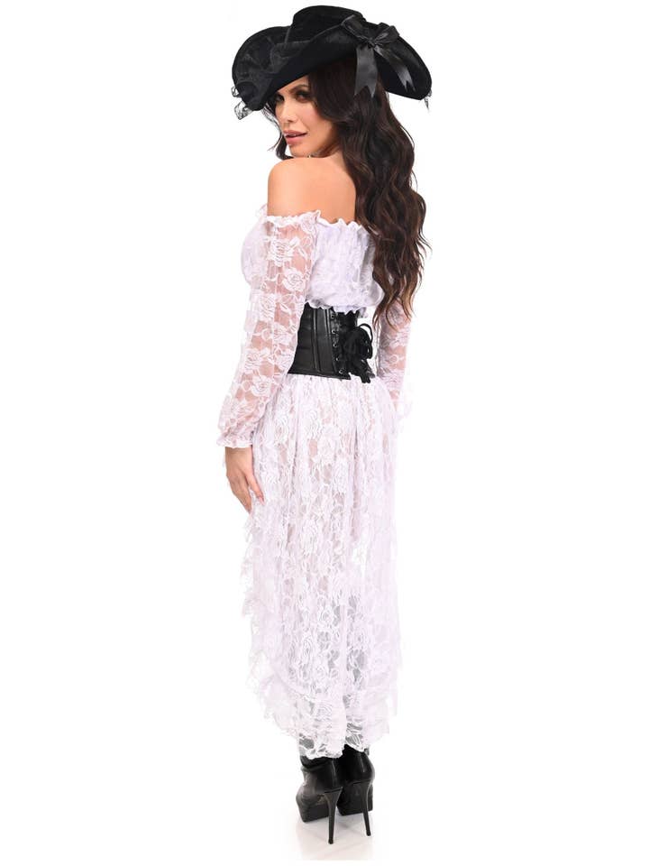 Daisy Corsets – wholesale Dräkt – Dam – Översta lådan 4 PC Vit Premium Pirat Korsett Kostym