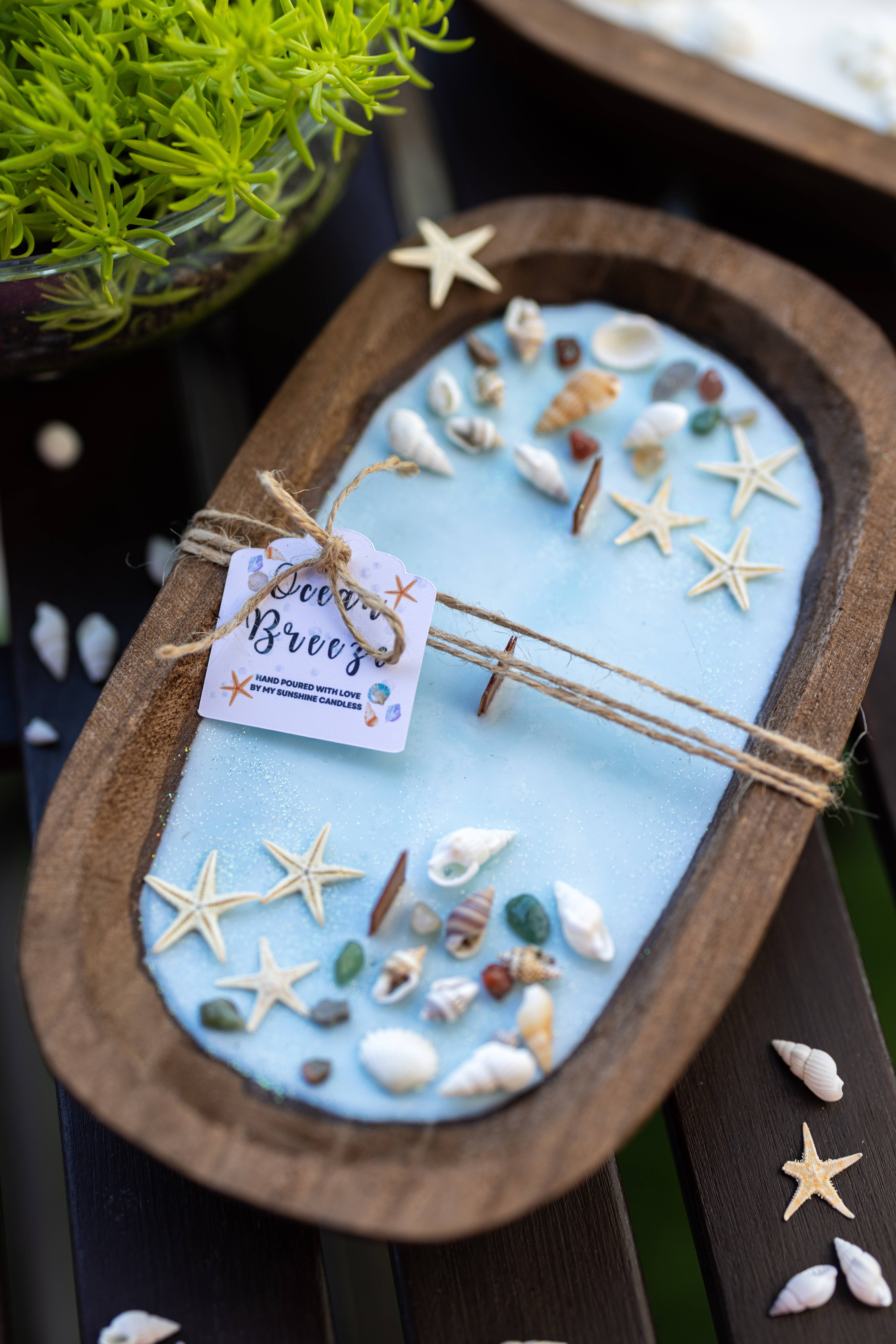 MySunshineCandless - Wholesale Pot/gevulde kaars - Deegkomkaars met houten lont en sojawas/met zeeschelpen en zeesterren/boerenkaars/3 houten lontkaars/zomergeuren6