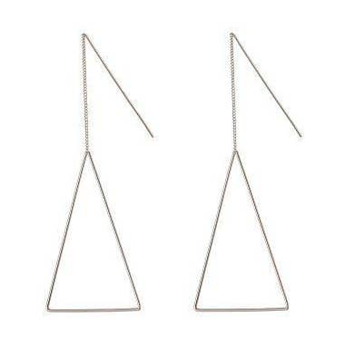 Silver Hanging Earrings with Triangle for wholesale by Juulry