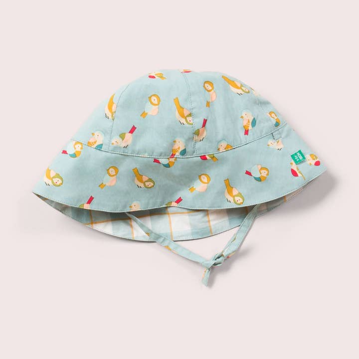 Rainbow Birds Reversible Sunhat for wholesale by Little Green Radicals