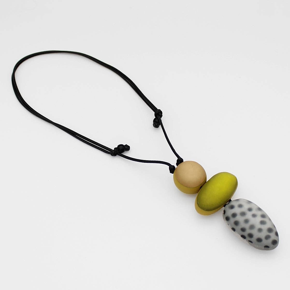 Sylca Designs - Wholesale Pendant/Charm Necklace - Lime Midori Polka Dot Statement Pendant2