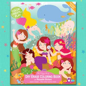 Coloring Book With Stickers: Mermaids
