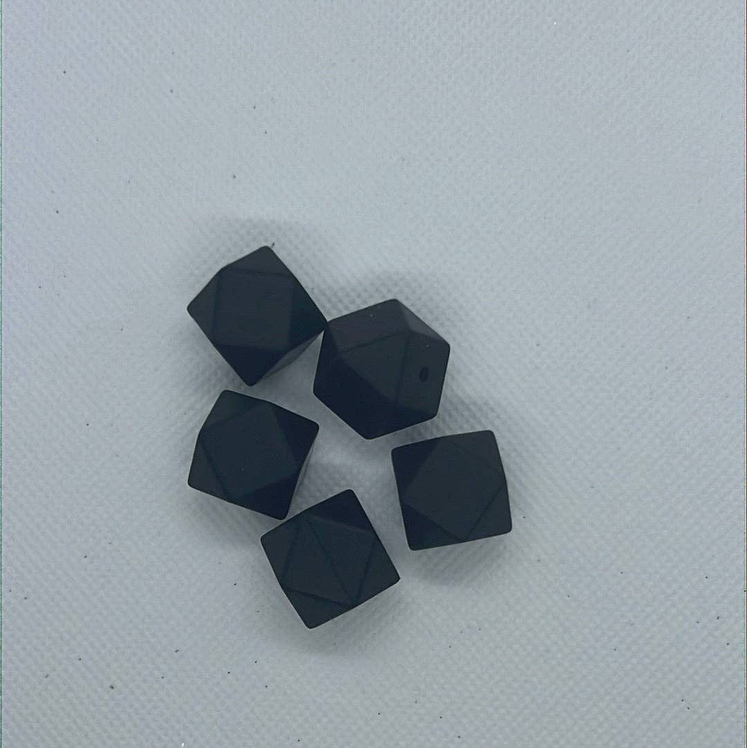 Black Silicone Beads - Hexagon 17mm for wholesale on Faire