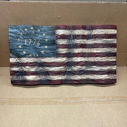 Schmedic Woodworking - Wholesale Sign - 1776 Textured Wavy Flag