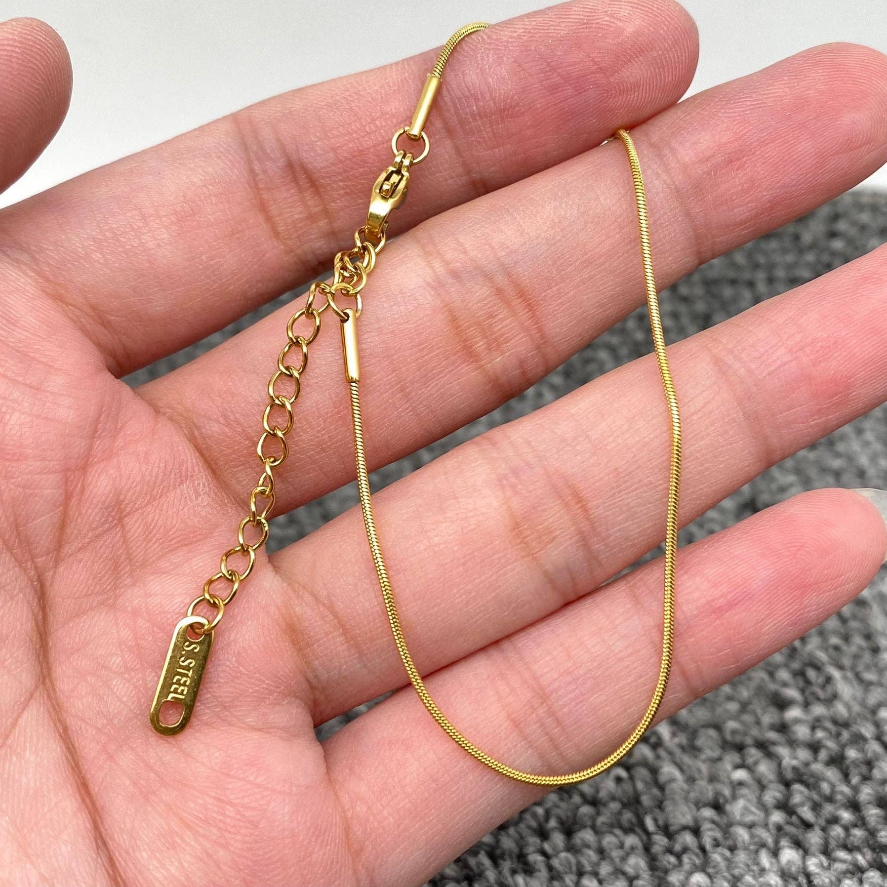 Mio Queena - Wholesale Link & Chain Necklace - Multi Style 18K Golden SS bracelet Chain DIY Accessories-FGS24