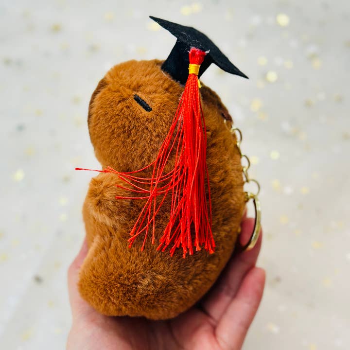 CapyFun - Wholesale Keychain - Unisex - Capybara Graduation Plush Keychain