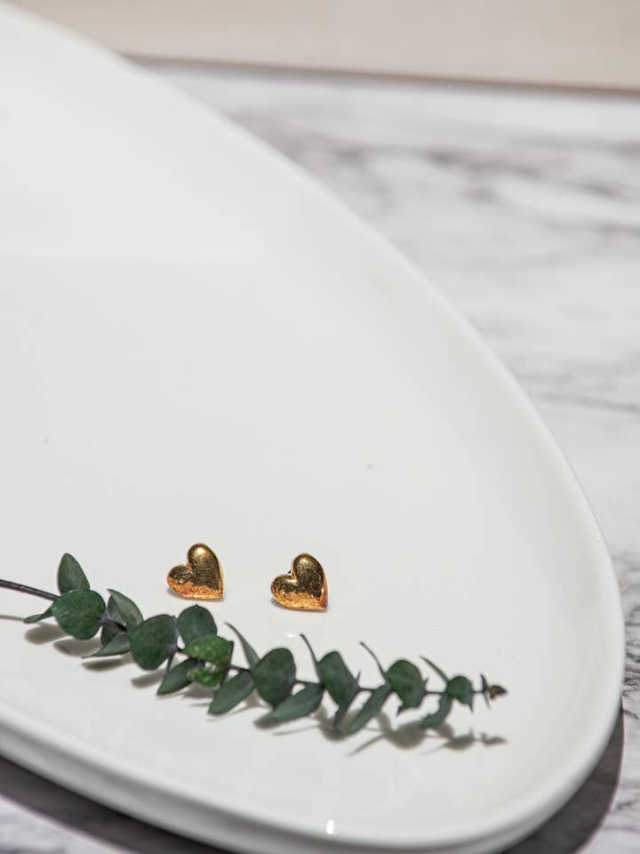 Gold Heart Studs for wholesale by Arlokea