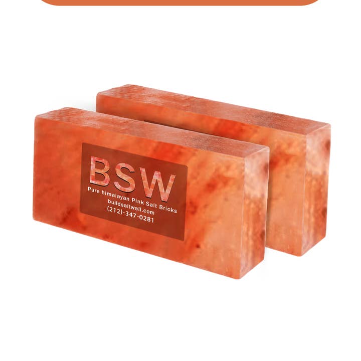 Briques de sel de l'Himalaya 8" x 4" x 2" - Lot de 2 - Livraison gratuite pour la vente par Build Salt Wall