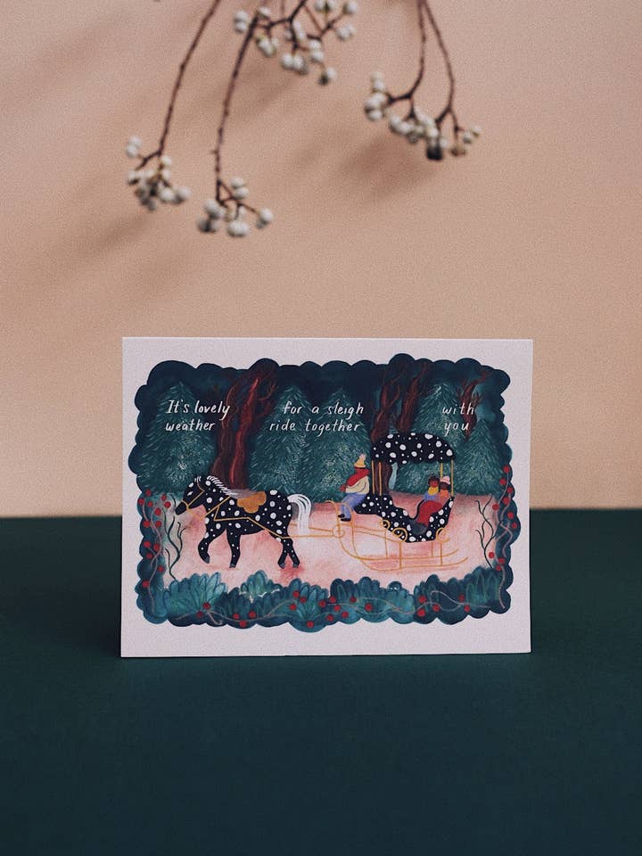 Sleigh Ride Card for wholesale by Small Adventure
