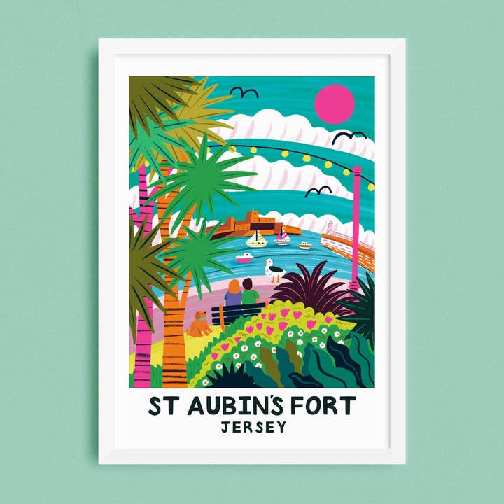 St Aubin's Fort - Jersey Print for wholesale by Lauren Radley
