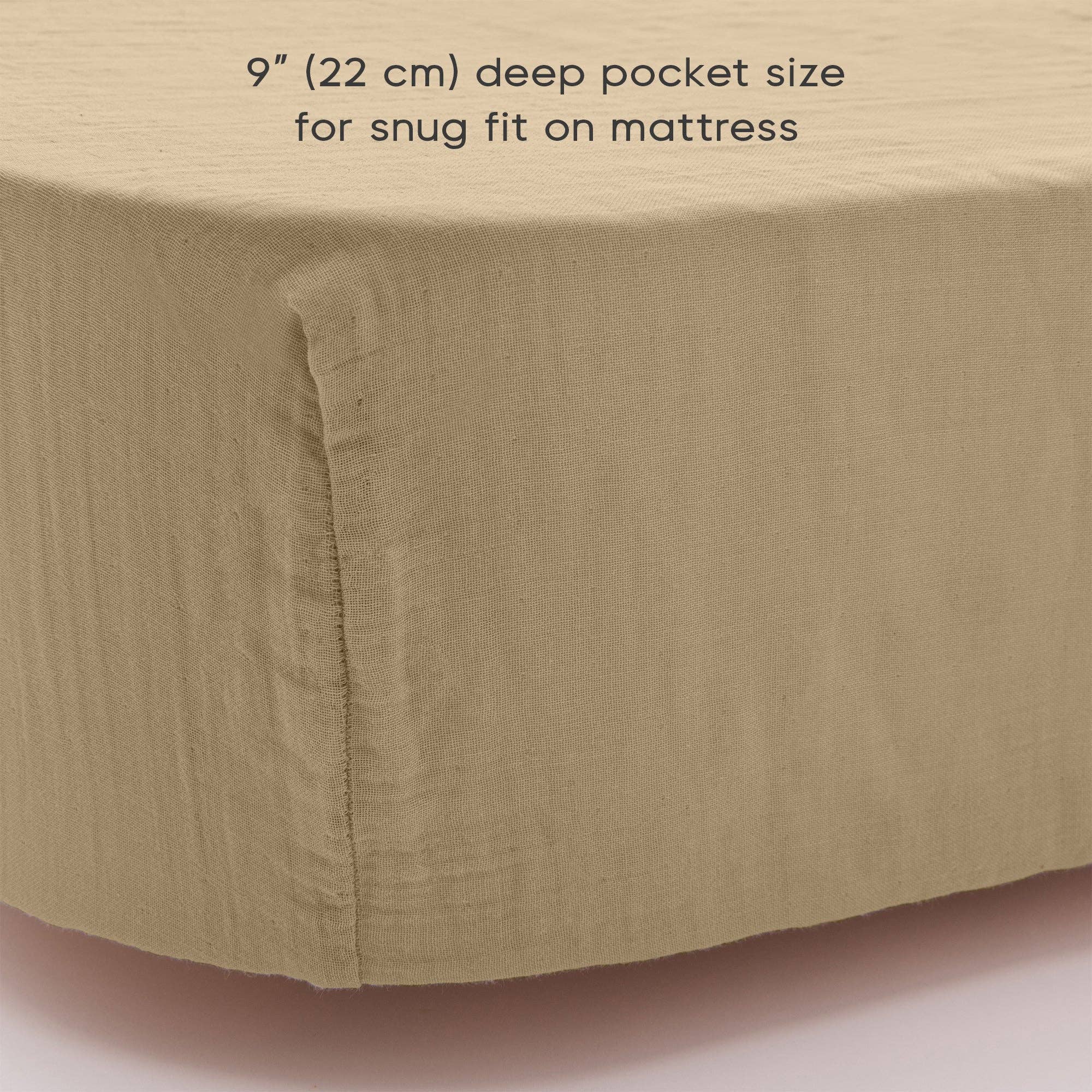 Barooga - Wholesale Cot/Crib Sheets - Muslin Crib Sheets for Boys and Girls, 28"x 52" + 9"13