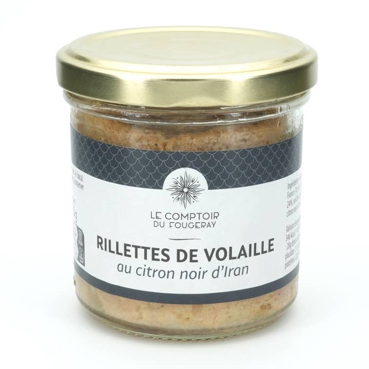 Rillette di pollame con limone nero dell'Iran 120g per la vendita all'ingrosso da parte di LE MOTTAY GOURMAND