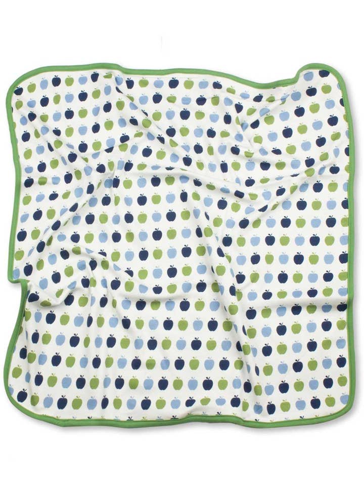 Plaid Apple en coton biologique bleu multicolore pour la vente par Jazzy Organics