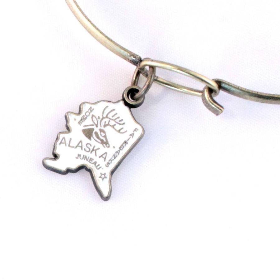 Gleeful Peacock - Wholesale Individual Charm/Pendant - Alaska State Charm (available with Bracelet or Necklace)2