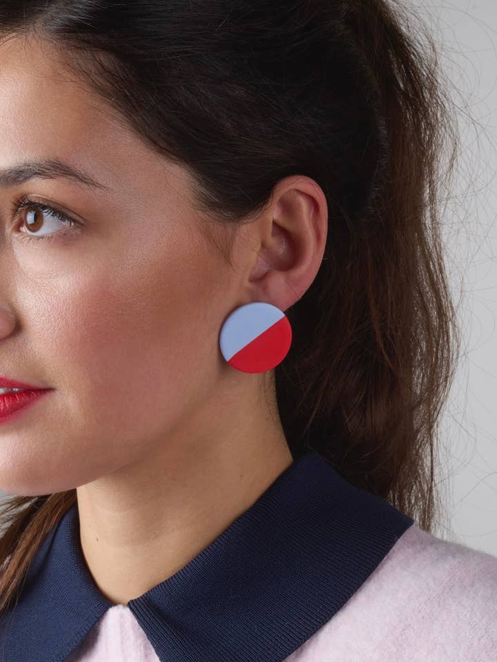 ENERGY DUO BLUE EARRINGS for wholesale by DELAROSA STUDIO