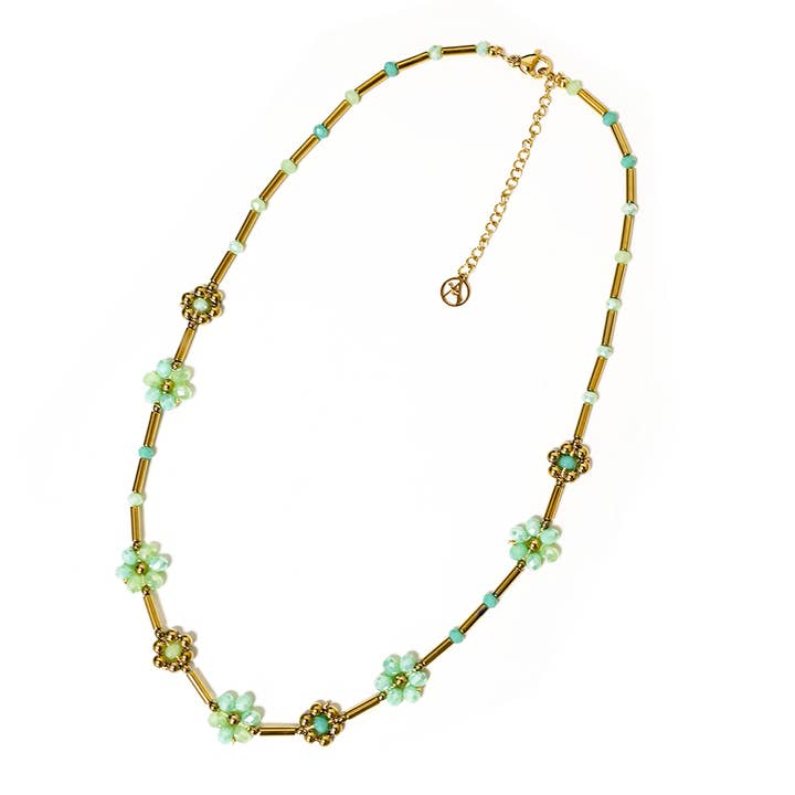 AMORINO SRL - Wholesale Beaded/Pearl Necklace - DAISY FLOWER BEADED NECKLACE - NK21124128E305