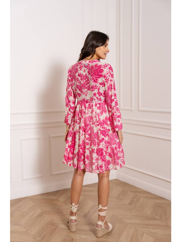 CHOKLATE PARIS - Wholesale Dress - Women's - Short printed silk dress Saint-Tropez - CK08110-2