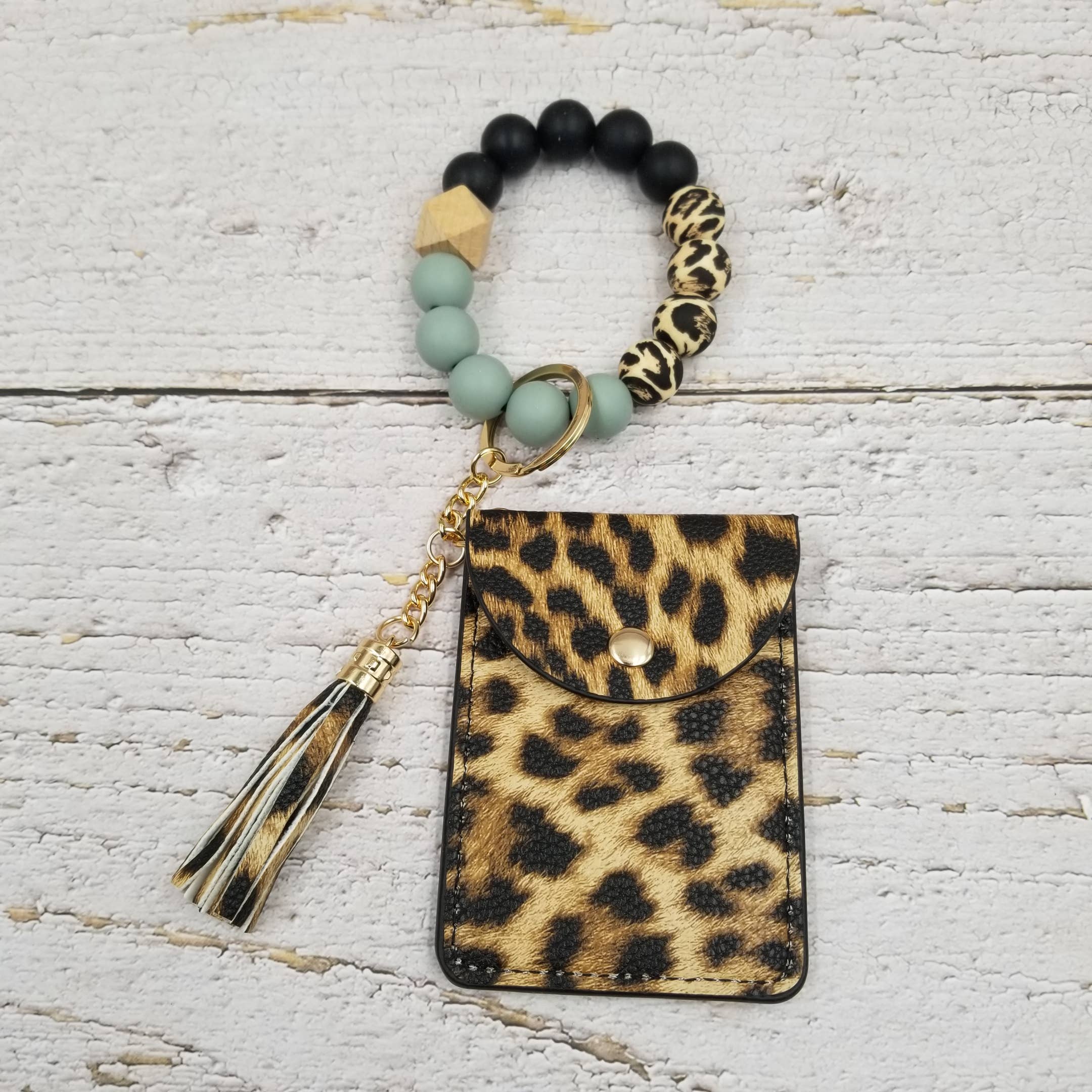 Treasure Wholesale - Wholesale Keychain Bracelet - Leopard & Snake Tassel Card Case Bracelet Keychain2