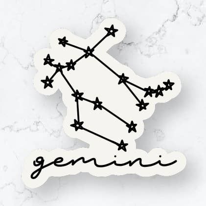 Gemini Constellation Sticker for wholesale by Megan Hall Creative