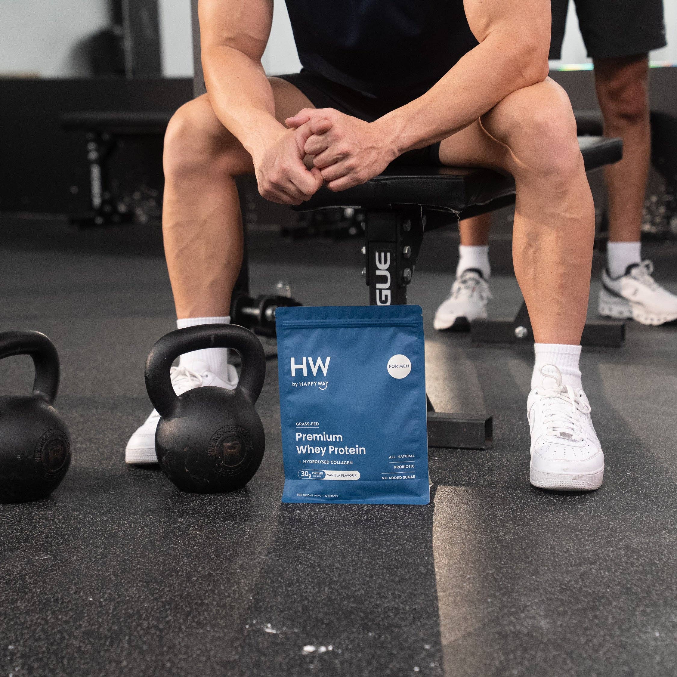 Happy Way - Vente Poudres protéinées/superaliments - Poudre de protéine de lactosérum à la vanille pour hommes 900g5