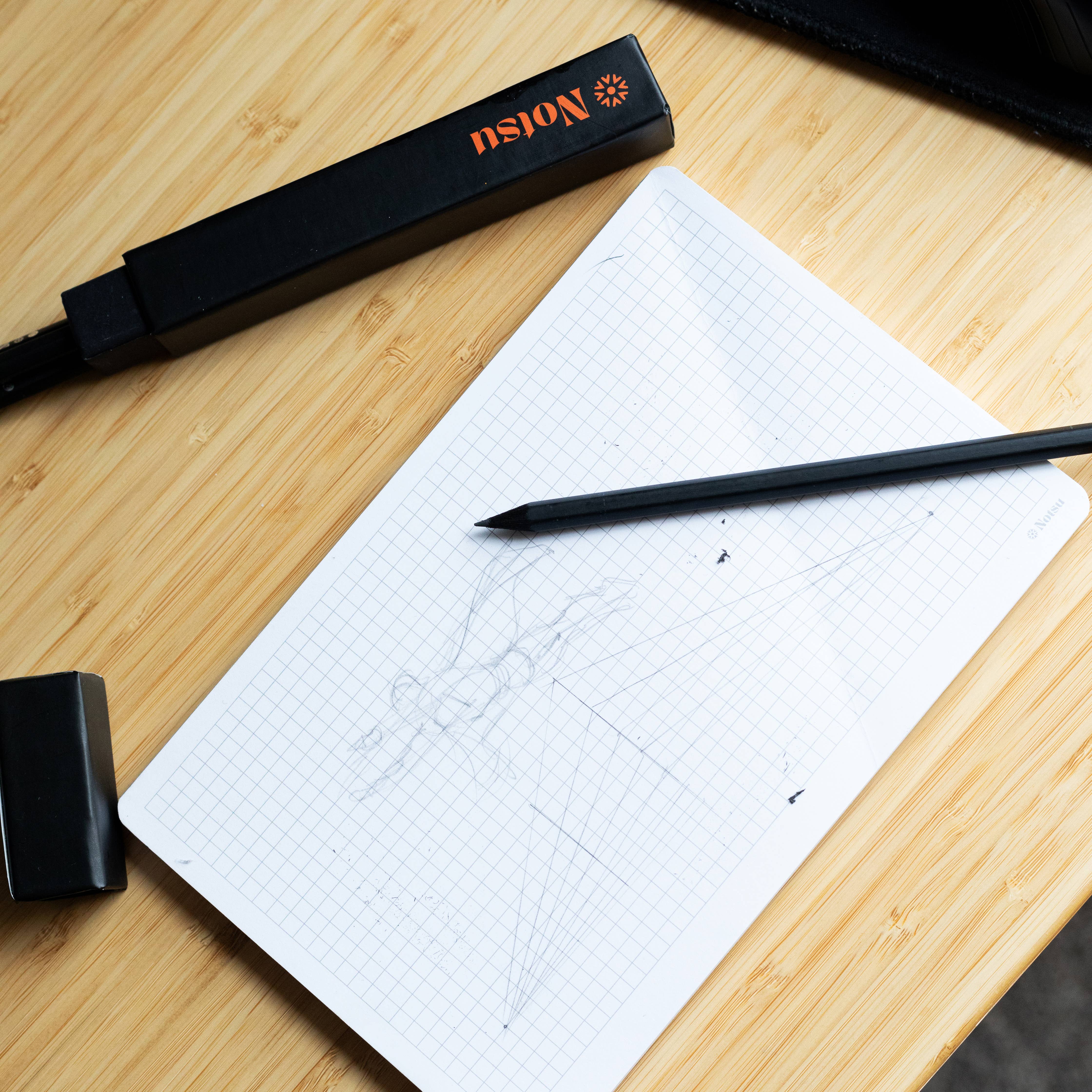Notsu - Vente Blocs-notes - Bloc-notes quadrillés 2 pièces | Mémos quadrillés minimalistes2