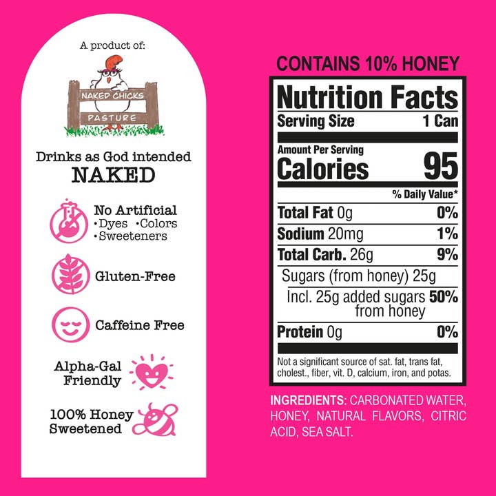 Yes Honey - Wholesale Soda/Carbonated Drink - Yes Honey - 100% Honey Sweetened Soda- Watermelon