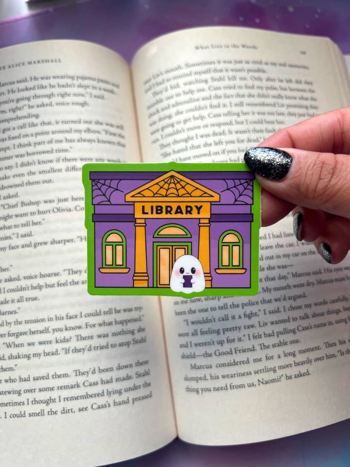 Haunted Library - Vinyl Waterproof Sticker for wholesale by Starfalled Pages