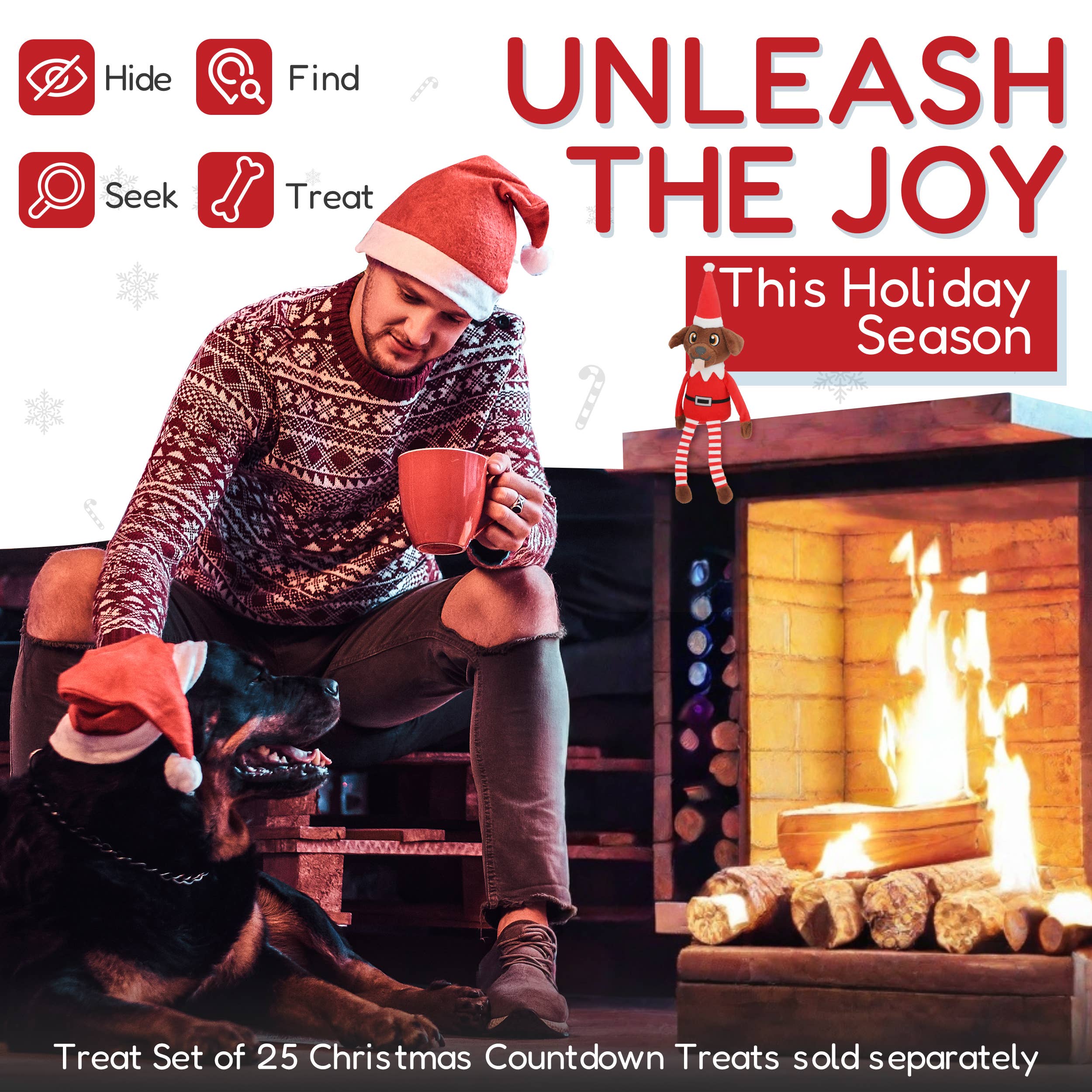 PUPROAR - Wholesale Pet Squeaky Toy - Dog - Pooch On A Perch- Christmas Dog Toys, Squeaky and Crinkly 4